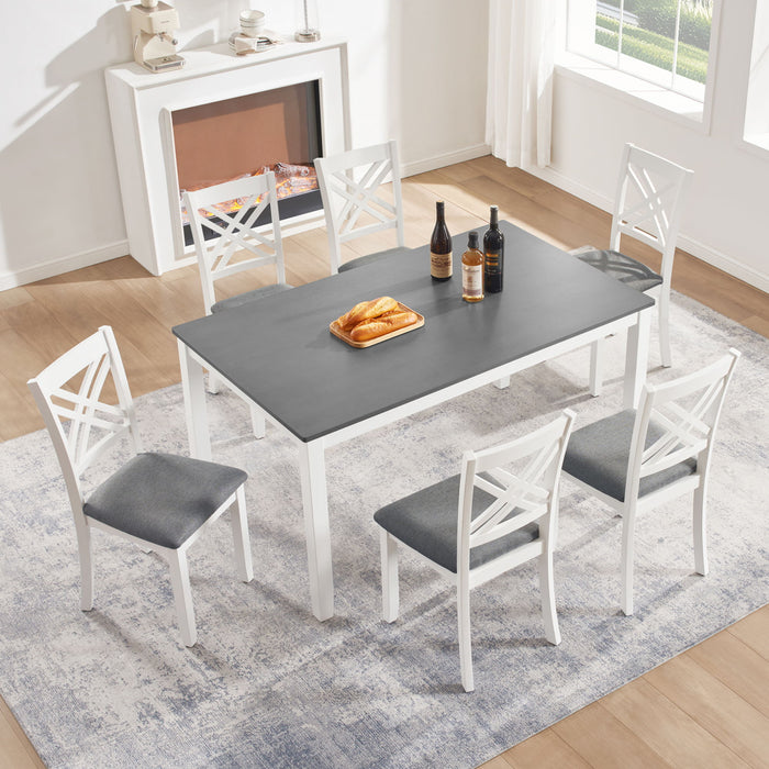 Kitchen Dining Set, Rectangular Dining Table & Upholstered Chairs