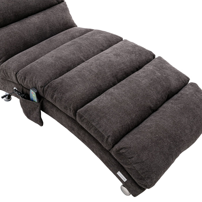 Massage Chaise Lounge Indoor With Remote Control, Ergonomic Electric Massage Lounger