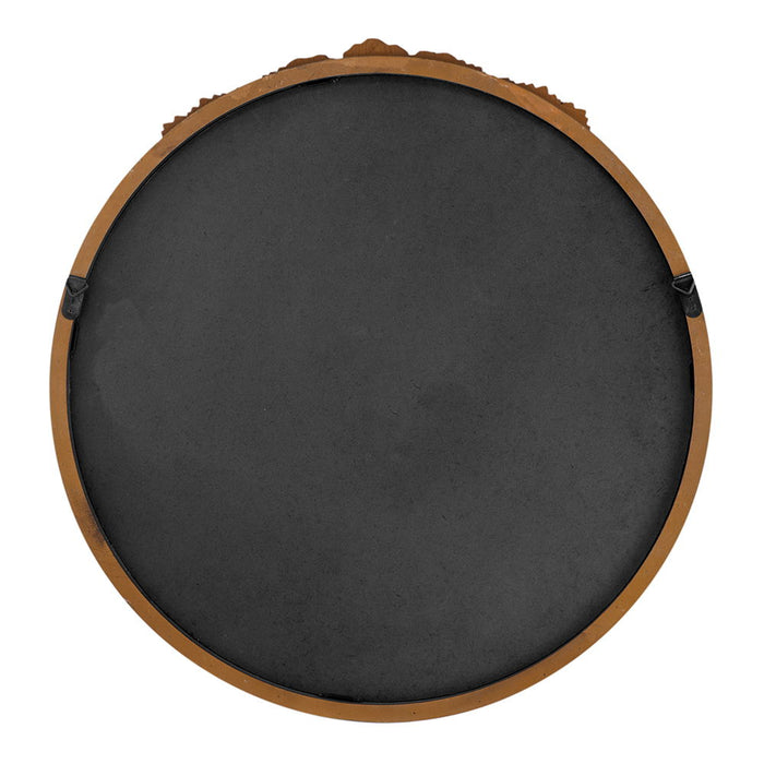 Round Hand Carved Rose Antique Mirror Frame, Wall Mirror For Live Space