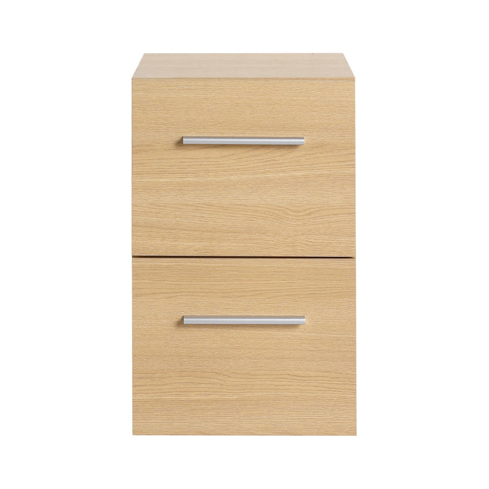 Floating Bathroom Vanity Drawer Base, Wall Mounted Storage With 2 Drawers - Light Oak