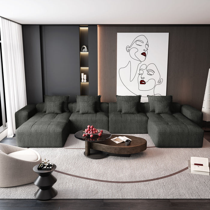 Modern Oversized Diy Combination, Modular Sectional Sofa With Pillows