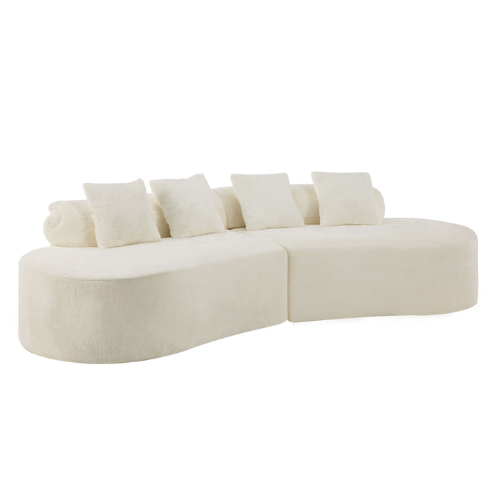 Modern Curved Sofa With Pillows