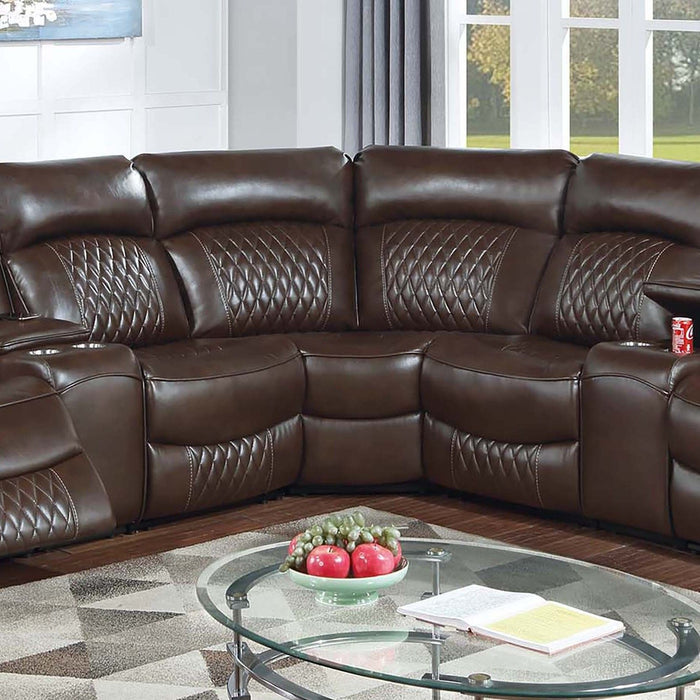 Power Motion Reclining Sectional Set With Console