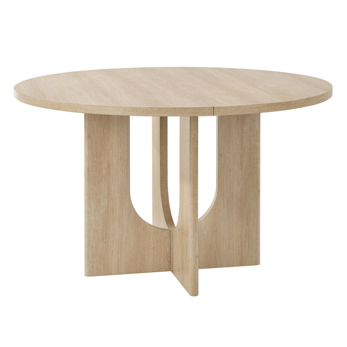 Round Dining Set With 4 Upholstered Dining Chairs