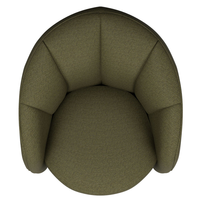 Barrel Chair With Nesting Ottoman - Forest Green