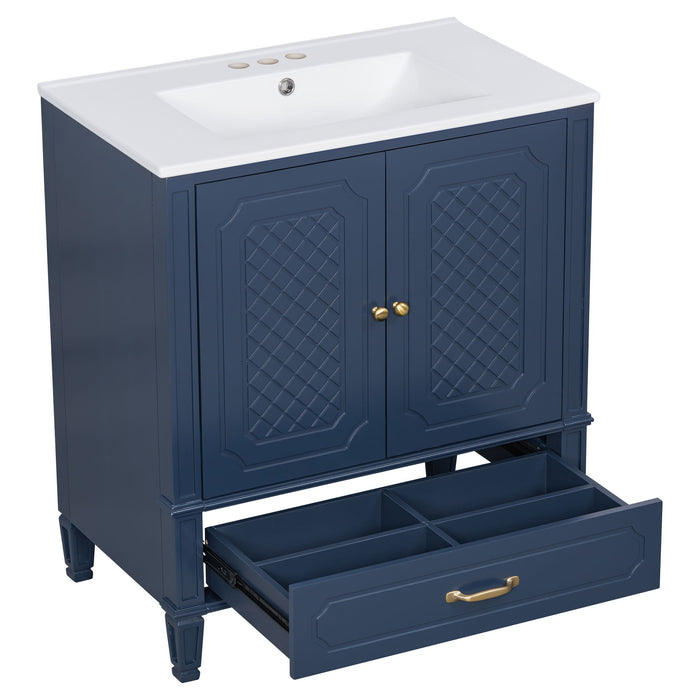 Bathroom Vanity With Sink, Soft Closing Door, Multi Functional Storage