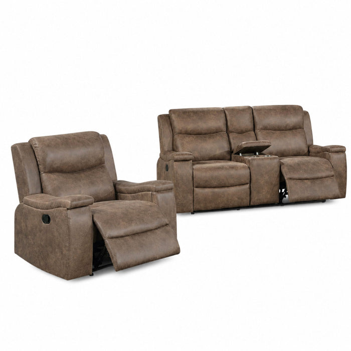 Modern Manual Motion Living Room Set With Hidden Cup Holders