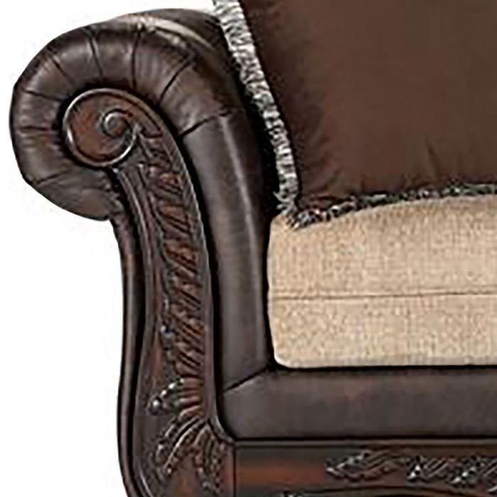 Brookridge - Rolled Arm Loveseat Sofa With Upholstery - Brown