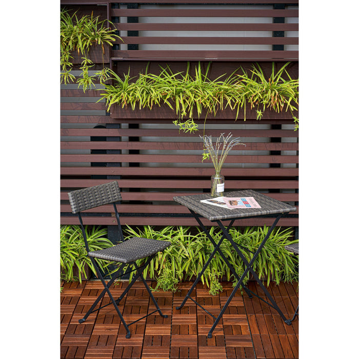 Acacia Wood Interlocking Deck Tiles Checker Pattern For Outdoor Flooring