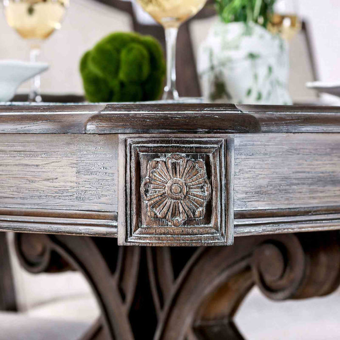 Rustic Dining Set With Table And Upholstered Chairs