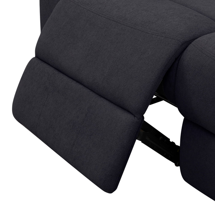 3 Seat Manual Reclining Sofa With Deep Recline - Black
