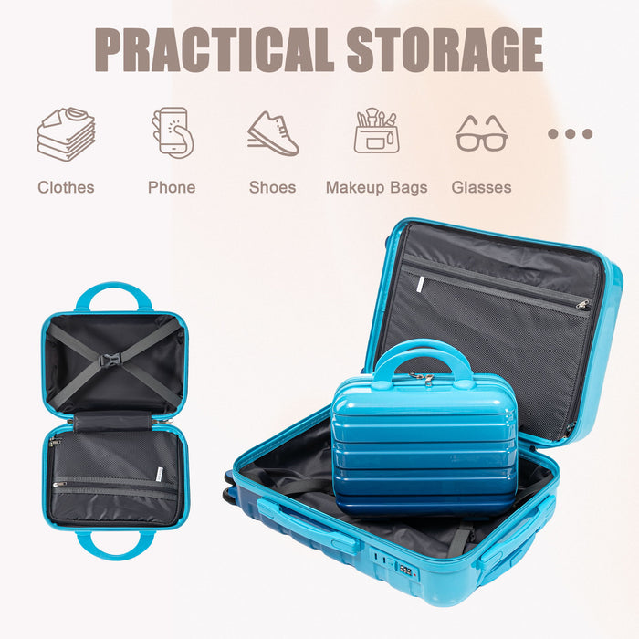 Luggage Set 14" / 20" With Combination Lock And Cosmetic Case
