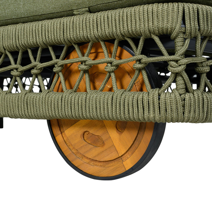 Outdoor Chaise Lounge & Wheels, 5 Position Adjustable Backrest