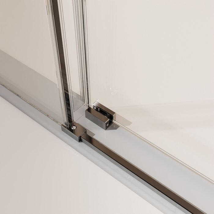Frameless Single Sliding Soft Close Shower Doors, 5/16" Sgcc Tempered Glass