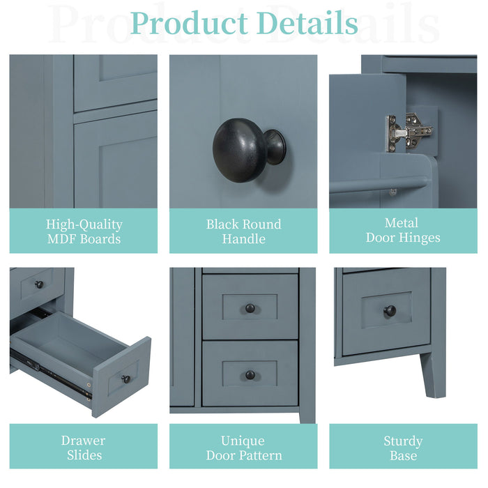 Bathroom Vanity With Sink, 3 Drawers And Adjustable Shelf, Freestanding Storage Unit