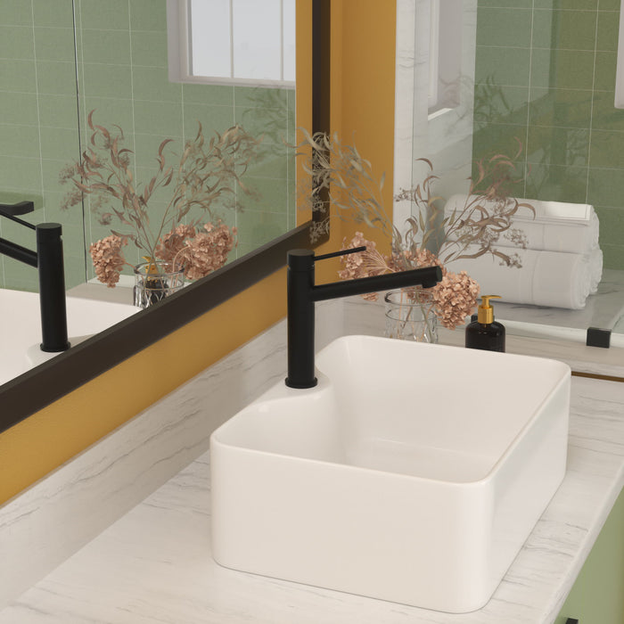 Modern Ceramic Rectangular Vessel Bathroom Sink With Sleek Design