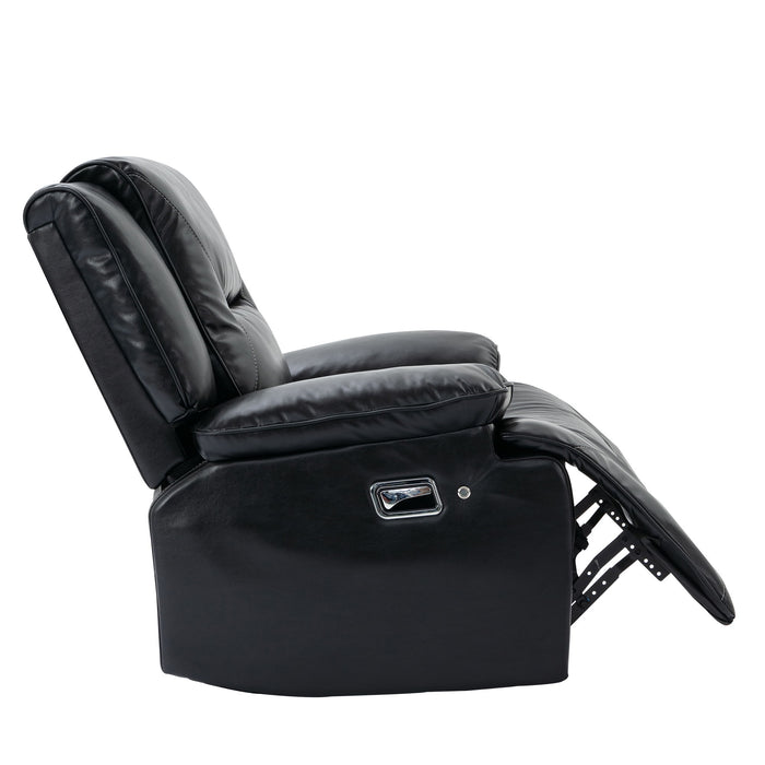 360° Swivel And Rocking Home Theater Recliner Manual Recliner Chair With A LED Light Strip For Living Room