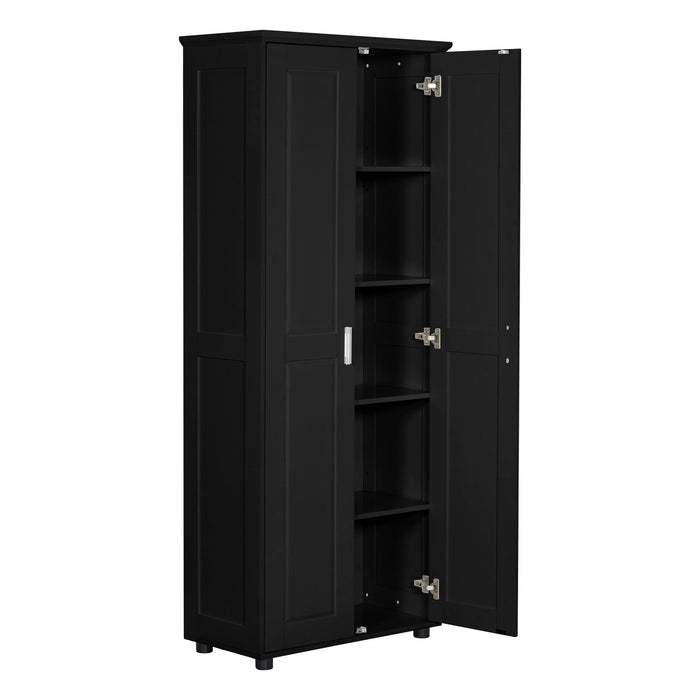 Storage Cabinet With Adjustable Shelves, 2 Doors, Rectangle Design For Bathroom