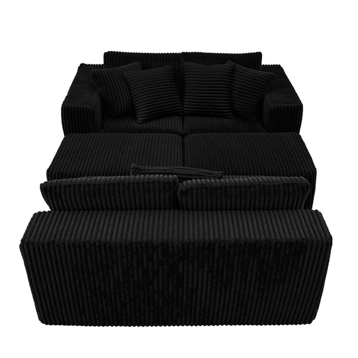 Modular U-Shaped Sectional Sofa With Reversible Design