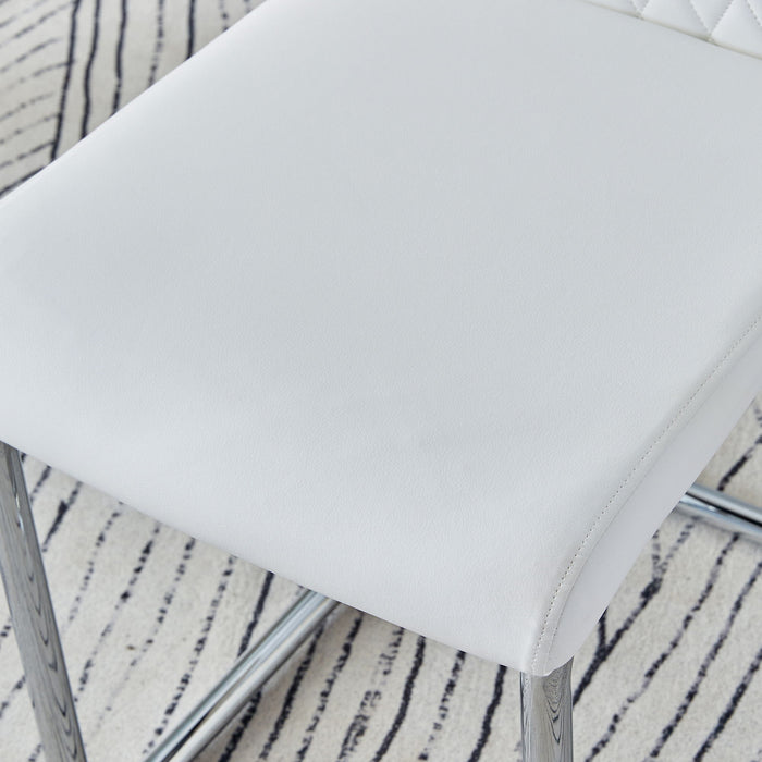 Modern Dining Chairs With Padded Seat, Metal Legs