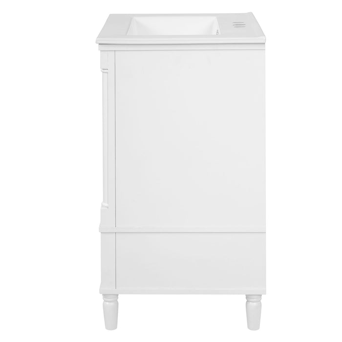 Bathroom Vanity With Ornate French Cylinder Legs, Soft Close Drawer