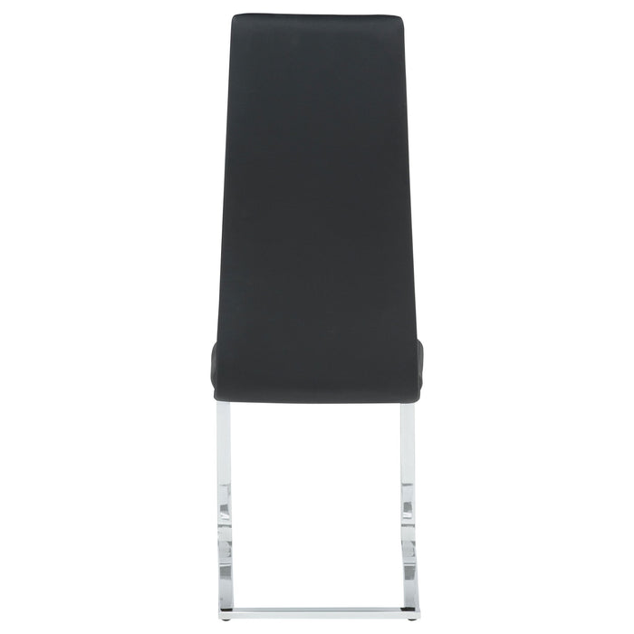 High Back Side Chairs Dining Chairs With Padded Upholstery (Set of 4) - Black