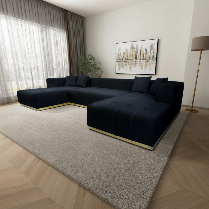 Nolan - U-Shape Corner Sofa - Black