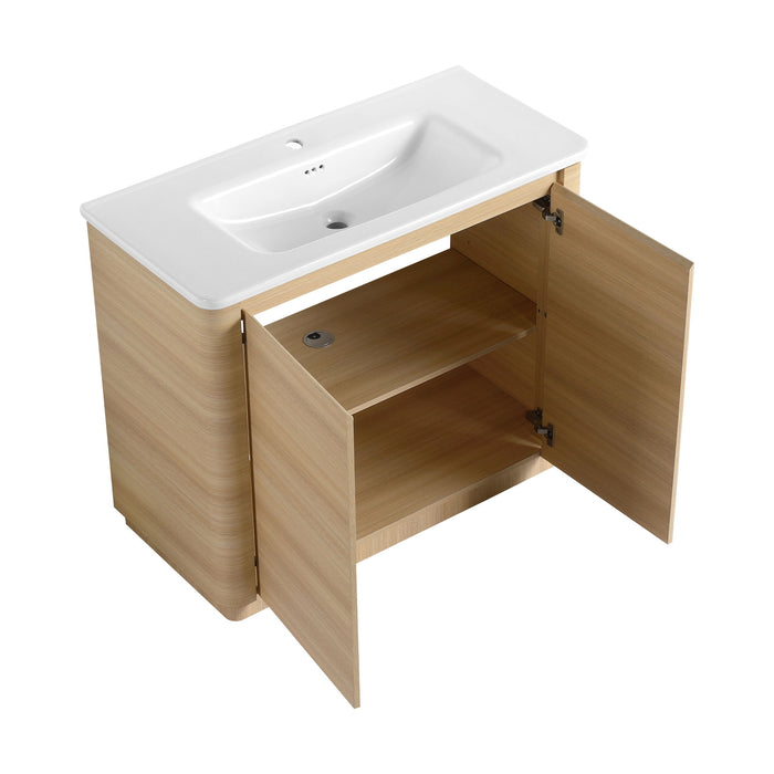 Freestanding Bathroom Vanity With Sink & 2 Soft Close Doors