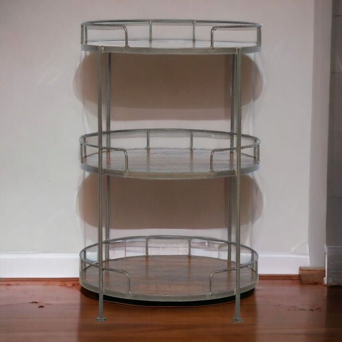 Round Butler Tray Table - Chestnut