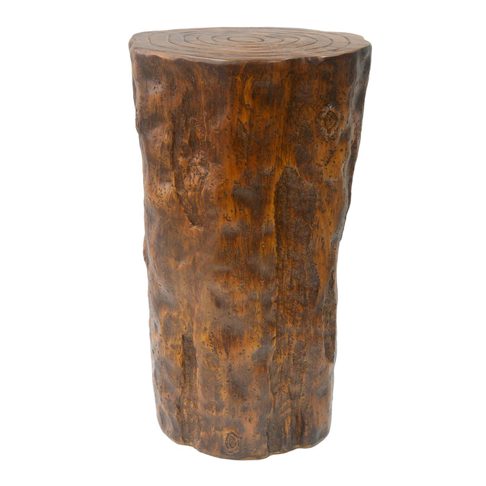 Tree Stump Side Table, Indoor / Outdoor Use - Antique Brown