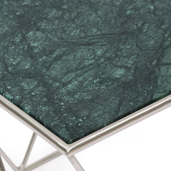 Modern Glam Marble Coffee Table With Gold Base - Green