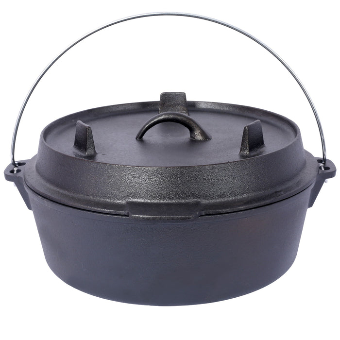 Pre-Seasoned Cast Dutch Oven With Skillet Lid And Pot Rack