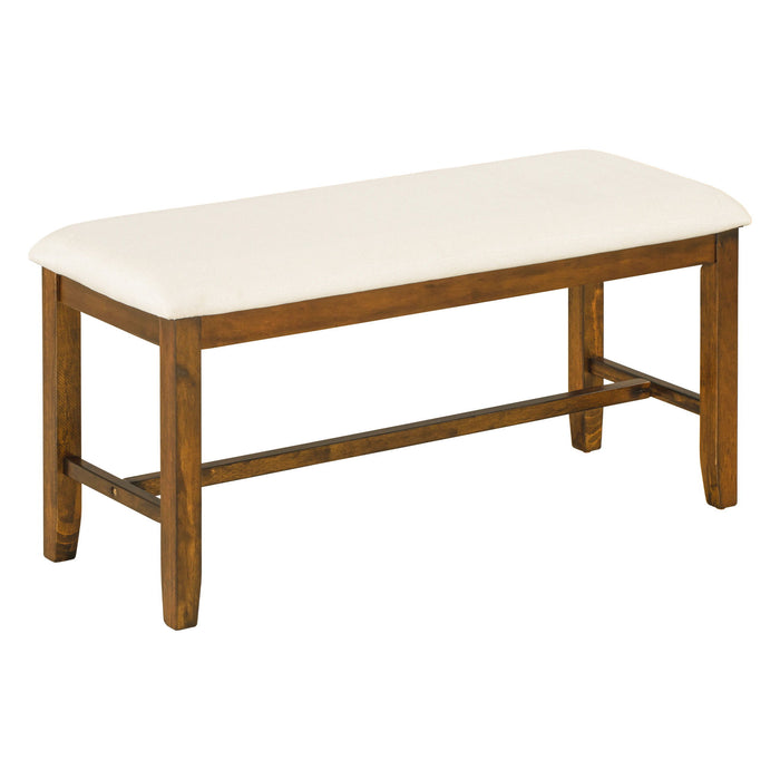 6 Piece Rectangular Dining Table Set With 4 Chairs And Bench