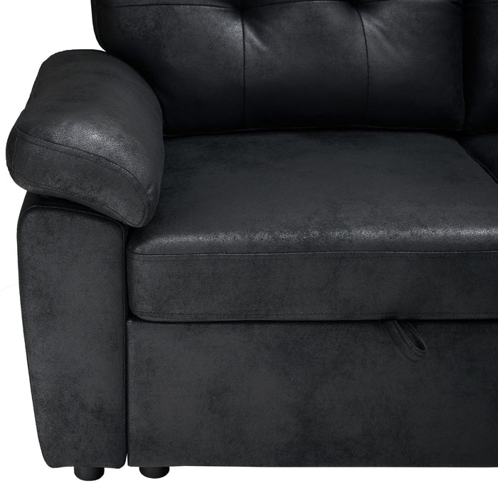 Convertible Sectional Sofa Bed With Pull Out Sleeper And Storage