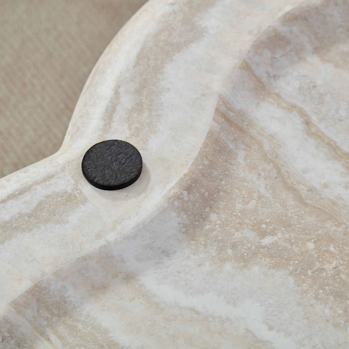 Clover Round Coffee Table With Open Storage - Marble