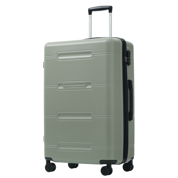 6 Piece Lightweight Hardshell Luggage Set With Double Spinner Wheels, Password Lock