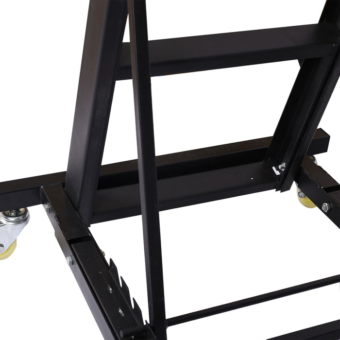 Heavy Duty Foldable Rolling Engine Top Creeper With Padded Deck And Locking Casters - Black