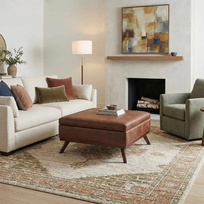 Owen - Multifunctional Square Coffee Table Storage Ottoman