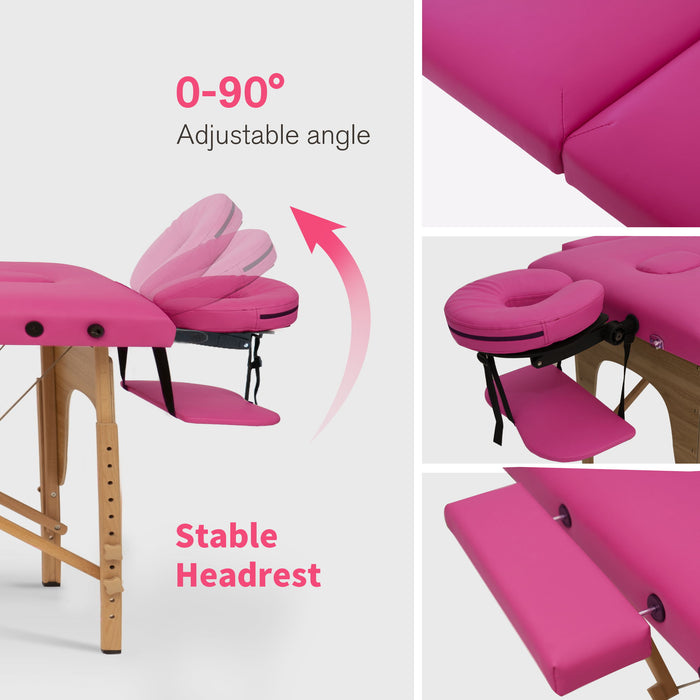 Massage Table Portable Massage Bed Lash Bed With Carrying Case Spa Table Height Adjustable, Salon Bed Face Cradle Bed - Rose