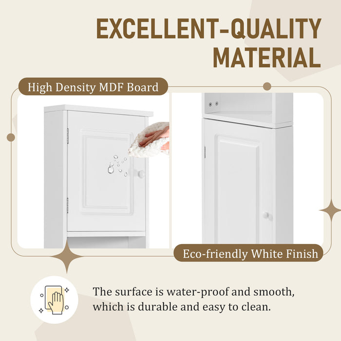 Multi Functional Corner Cabinet With Adjustable Shelves And 2 Doors
