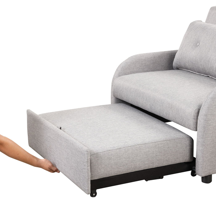 Versatile Pull Out Sofa Sleeper 3 In 1 With Wing Table & USB Charge, Compact Design