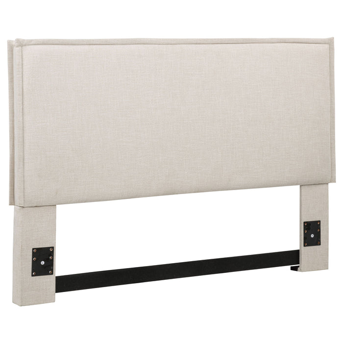 Queen / Full Size Upholstered Headboard With Flange Details - Sand