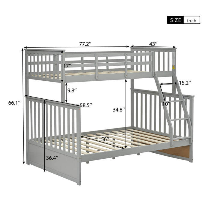 Bunk Bed With Ladder, And Safety Guard Rails