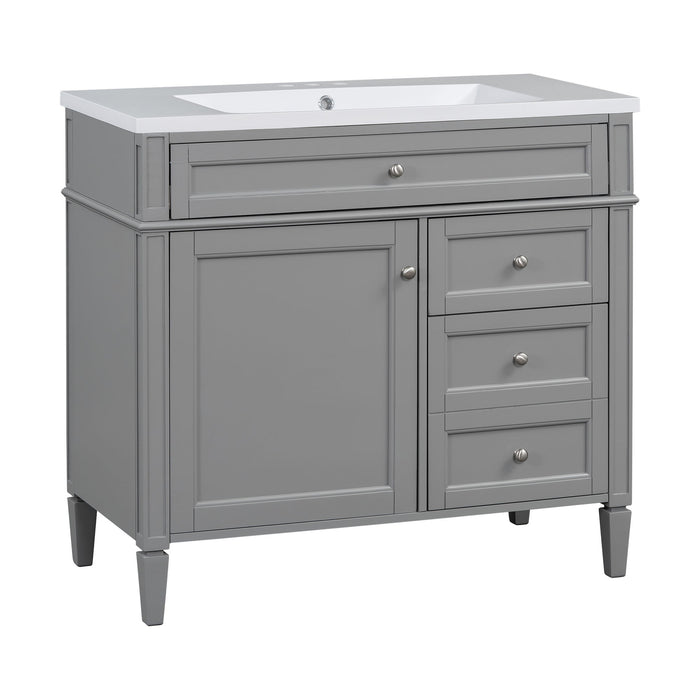 Bathroom Vanity & Top Sink, Modern Bathroom Storage Cabinet With 2 Drawers And A Tip-Out Drawer
