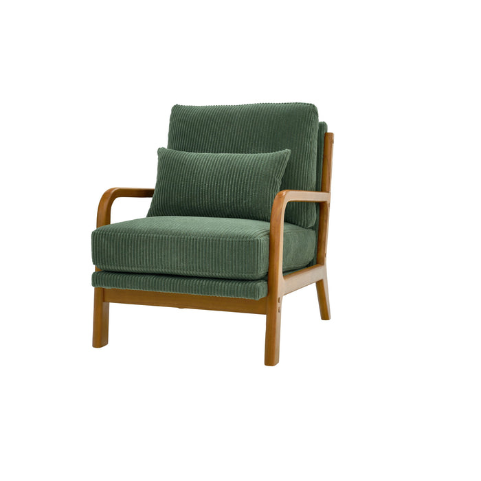Upholstered Armchair With Back Support Pillow