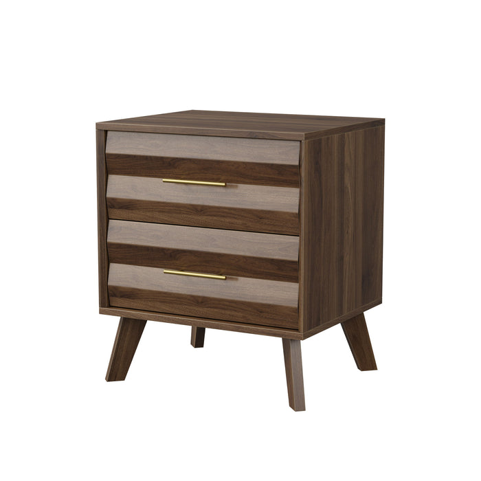 Medieval Double Drawer Bedside Table