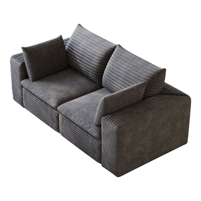 Cloud Sofa, Deep Seat Couches, Removable Cushion For Living Room - Dark Gray