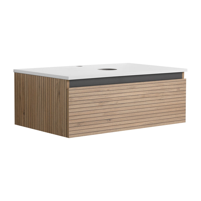 Wall Mounted Bathroom Vanity & 1 Soft Close Drawer (Excluding Sink)