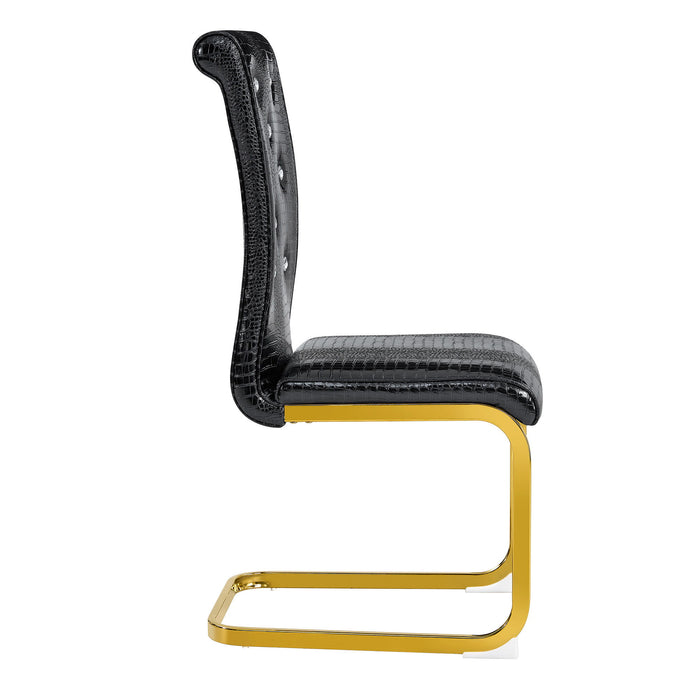 Elegant Design Alligator Skin Upholstered Dining Chairs