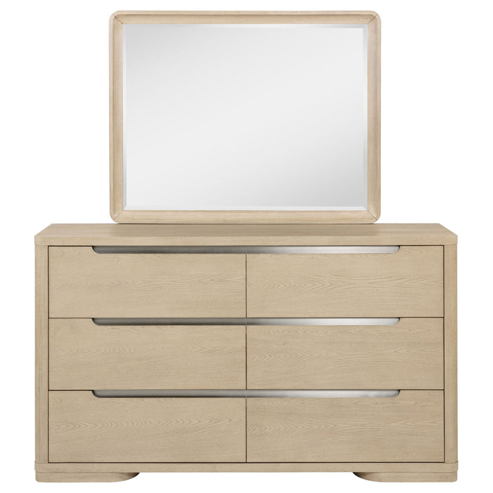 Mirador - 6 Drawer Dresser And Mirror Set - Light Oak